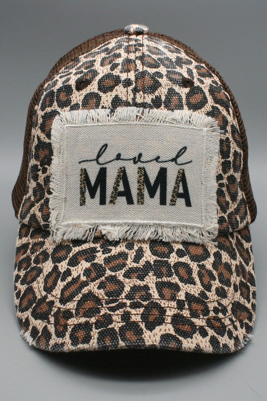 Leopard Loved Mama Patch Trucker Hat