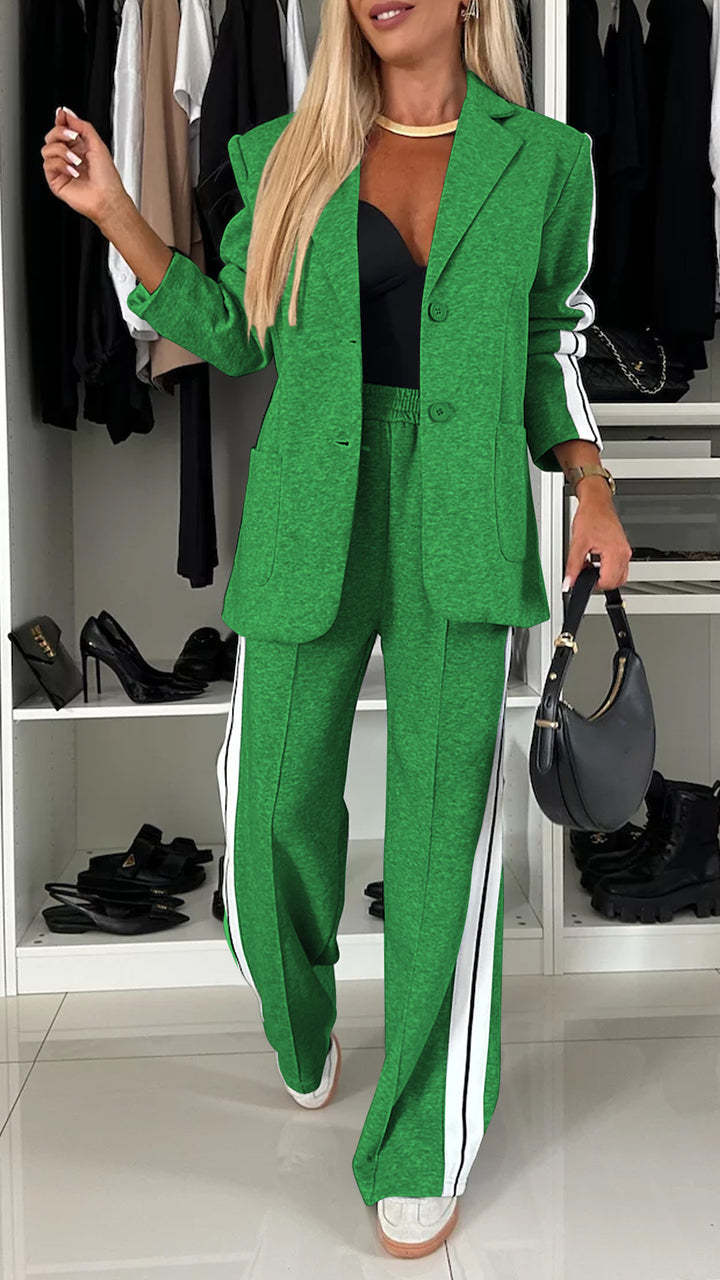Chic Collared Casual Suit
