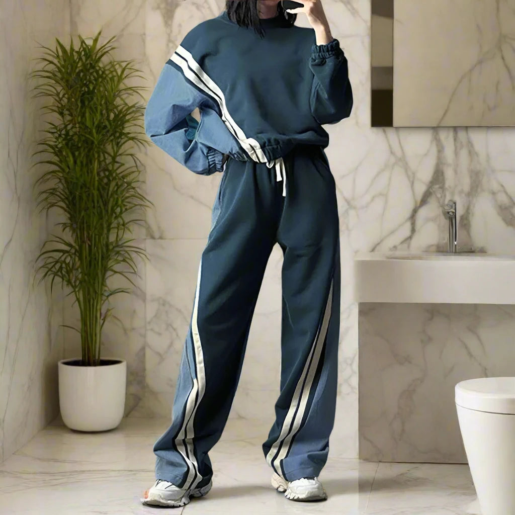 Casual Blue Patchwork Sets