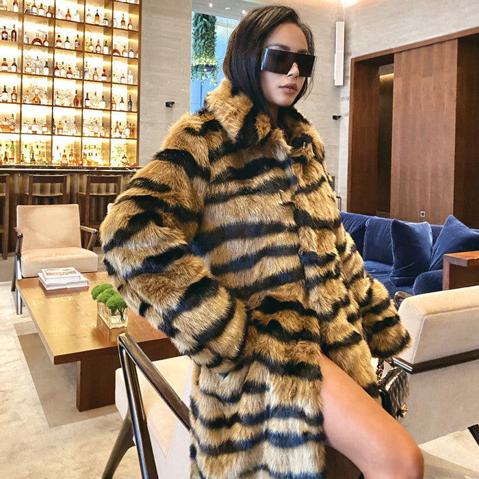 Tiger Pattern Faux Fur