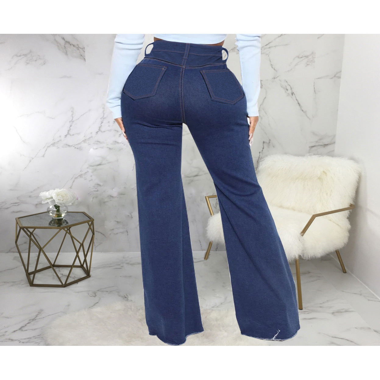 Exclusive Denim Stretch Bottom Pants