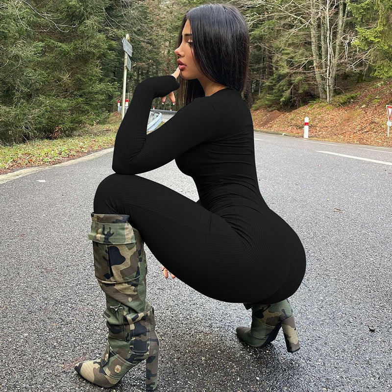 Slim Long Sleeve Jumpsuit