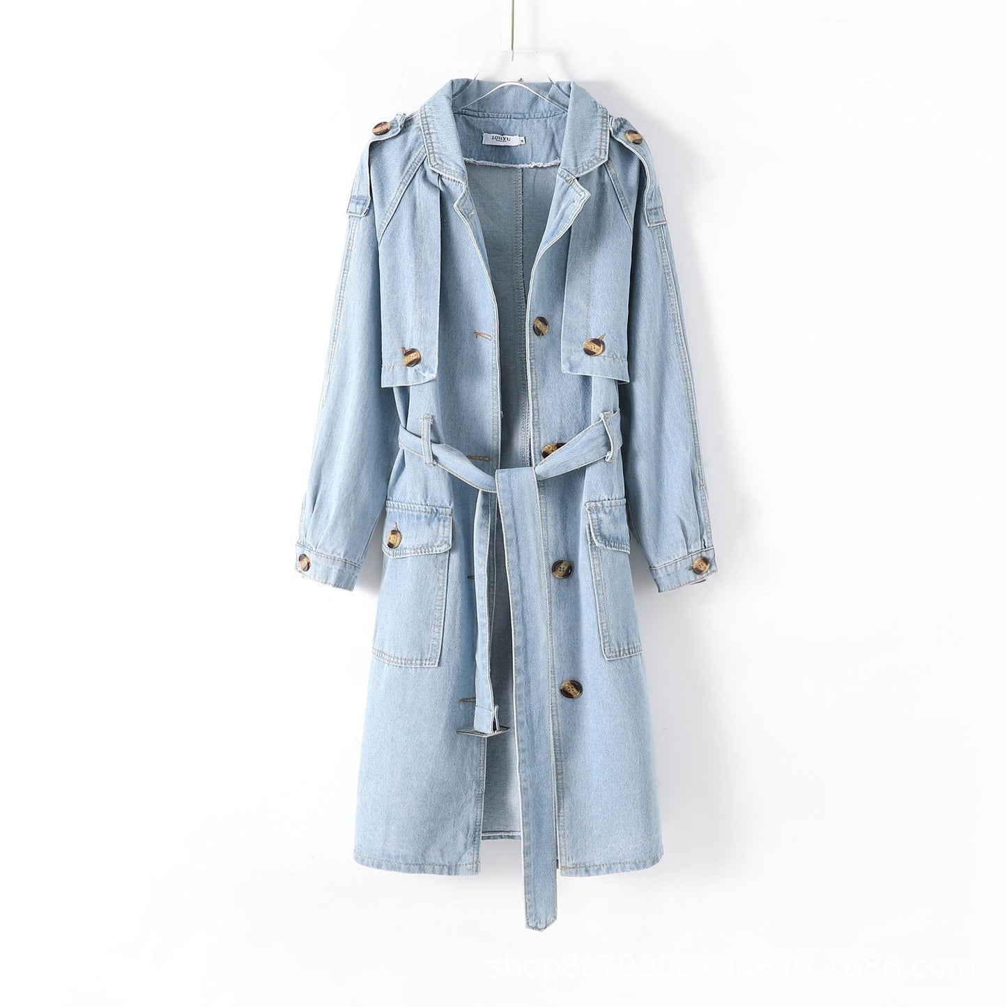 Long Denim Trench