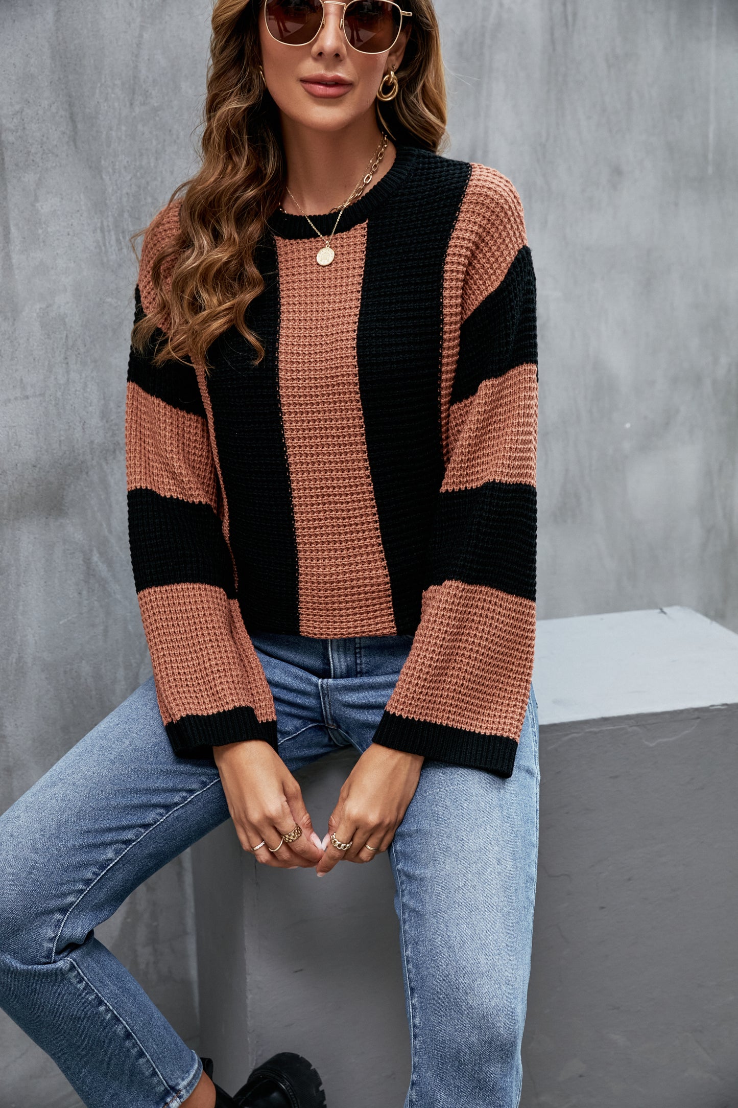 Retro Striped Knitted Sweater