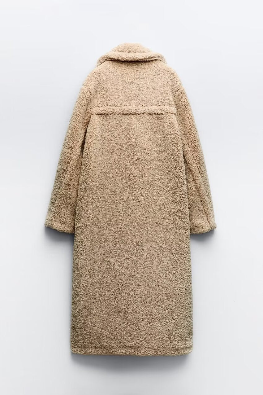 Mid Length Lamb Wool Long Overcoat