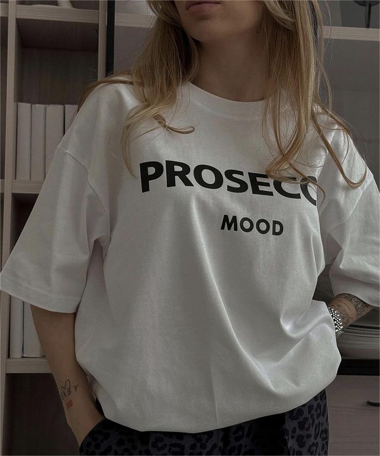 Round Neck Loose Prosecco Top