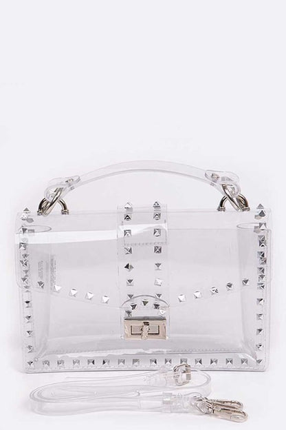 Studded Clear Swing Bag
