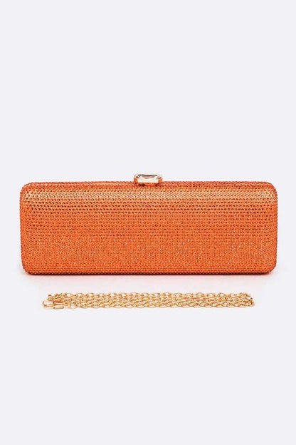 Slim Crystal Pave Box Clutch