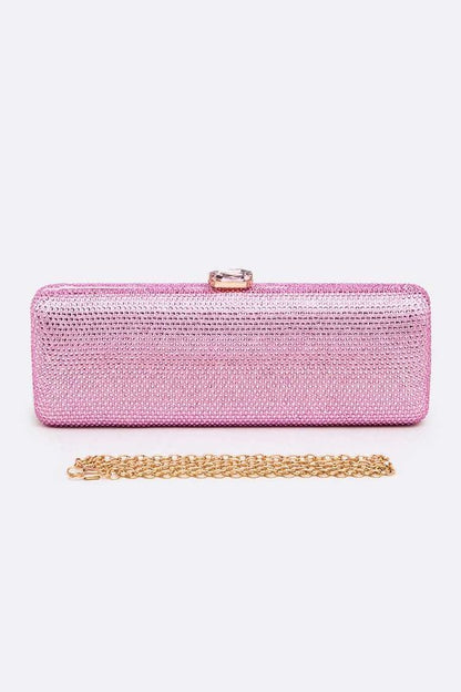 Slim Crystal Pave Box Clutch