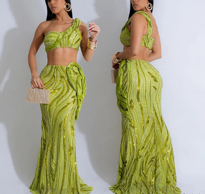 Elegant Maxi Two Piece Dress