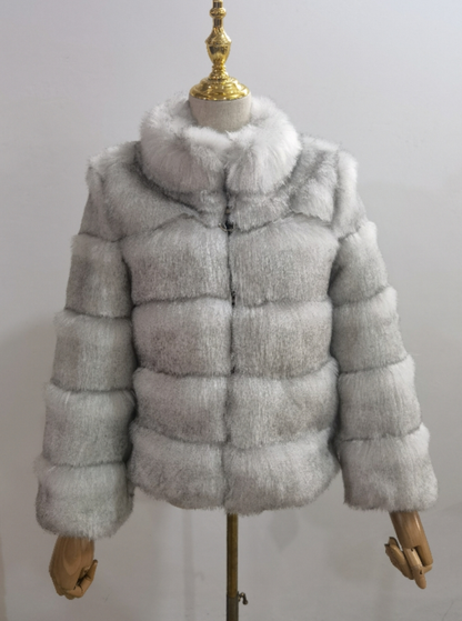 Faux Fur Mid Length Coat