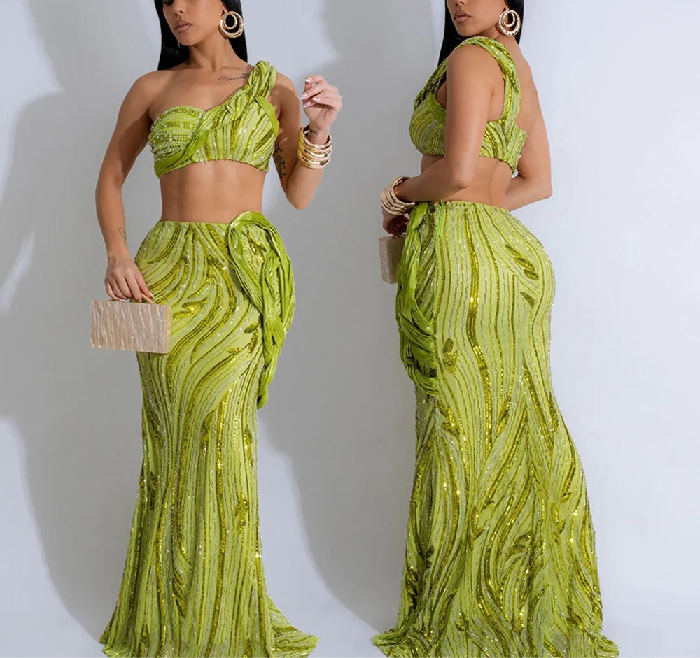 Elegant Maxi Two Piece Dress