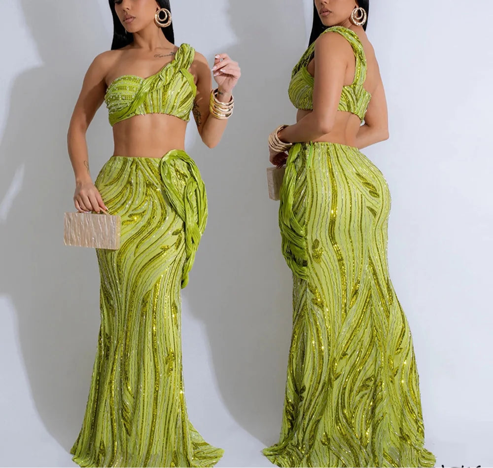 Elegant Maxi Two Piece Dress