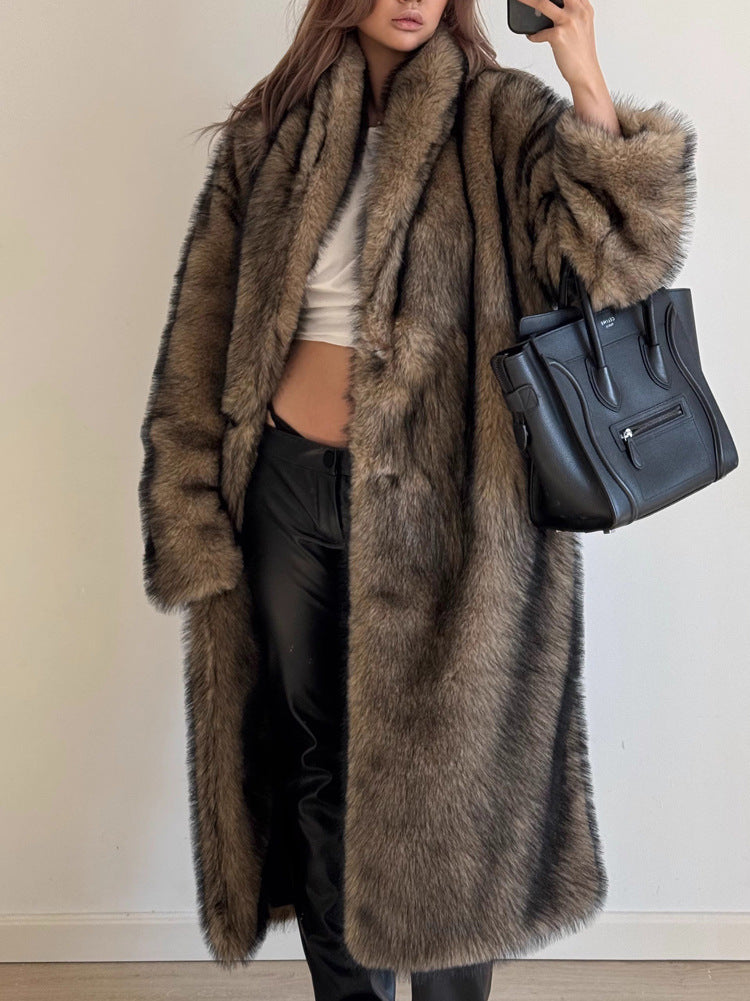 Warm Faux Fur Trench Coat