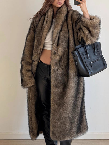 Warm Faux Fur Trench Coat