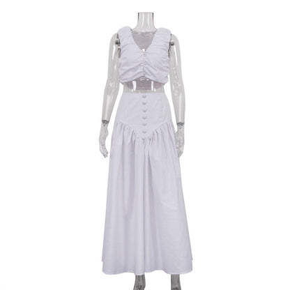 High Waist Pleated Two Piece Set