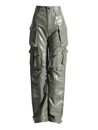 Leather Straight Leg Pants