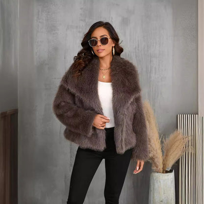 Plush Collared Faux Fur