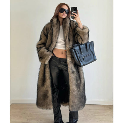Warm Faux Fur Trench Coat