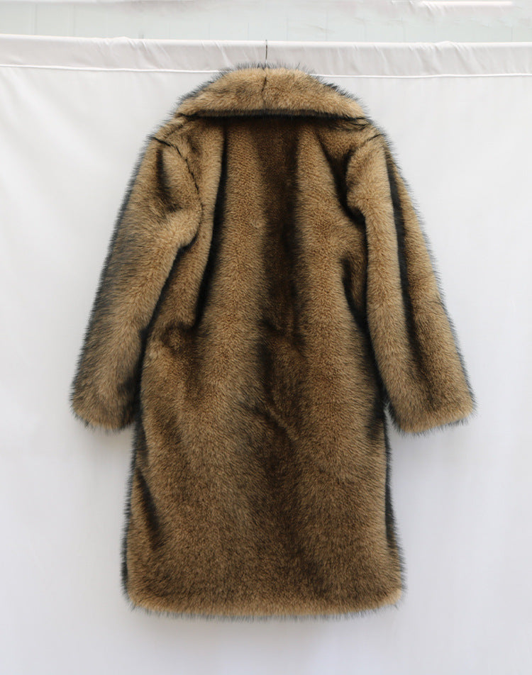 Warm Faux Fur Trench Coat