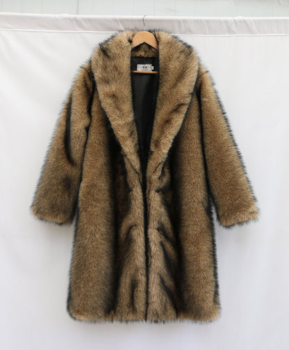 Warm Faux Fur Trench Coat