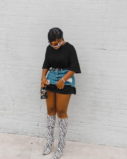 Two Piece Demin Skirt Set