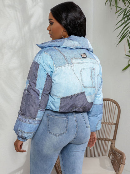 Denim Printed Cotton Jacket