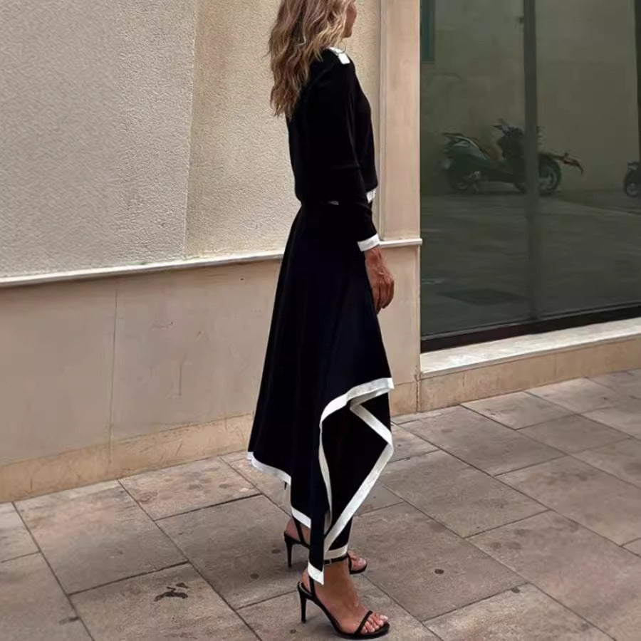 Asymmetric Solid Skirt Set