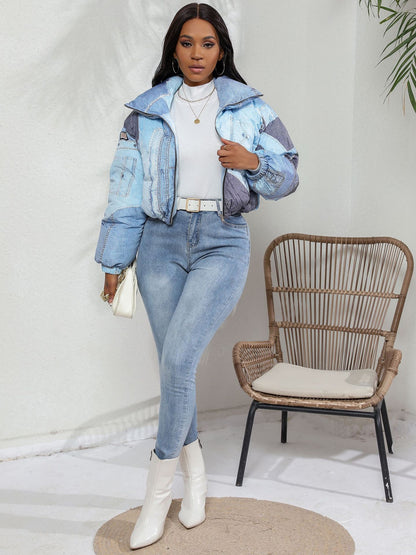 Denim Printed Cotton Jacket