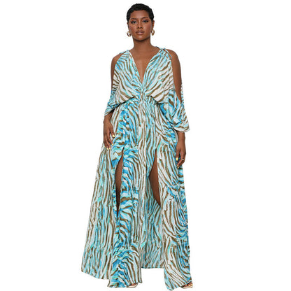 French Maxi Dress With Cutout Sleeves