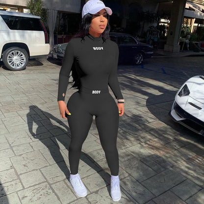 Body Embroidery Long-Sleeved Trousers Set