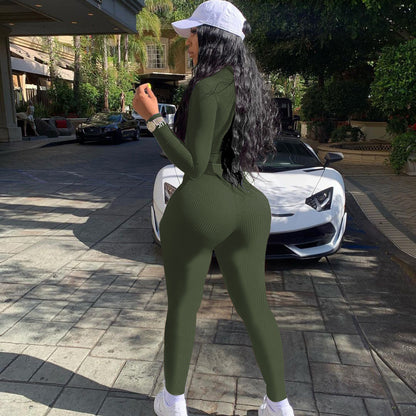 Body Embroidery Long-Sleeved Trousers Set