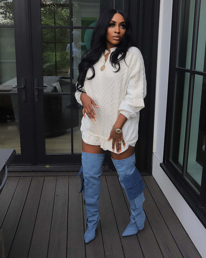 Chic Knitted Jacket Dress
