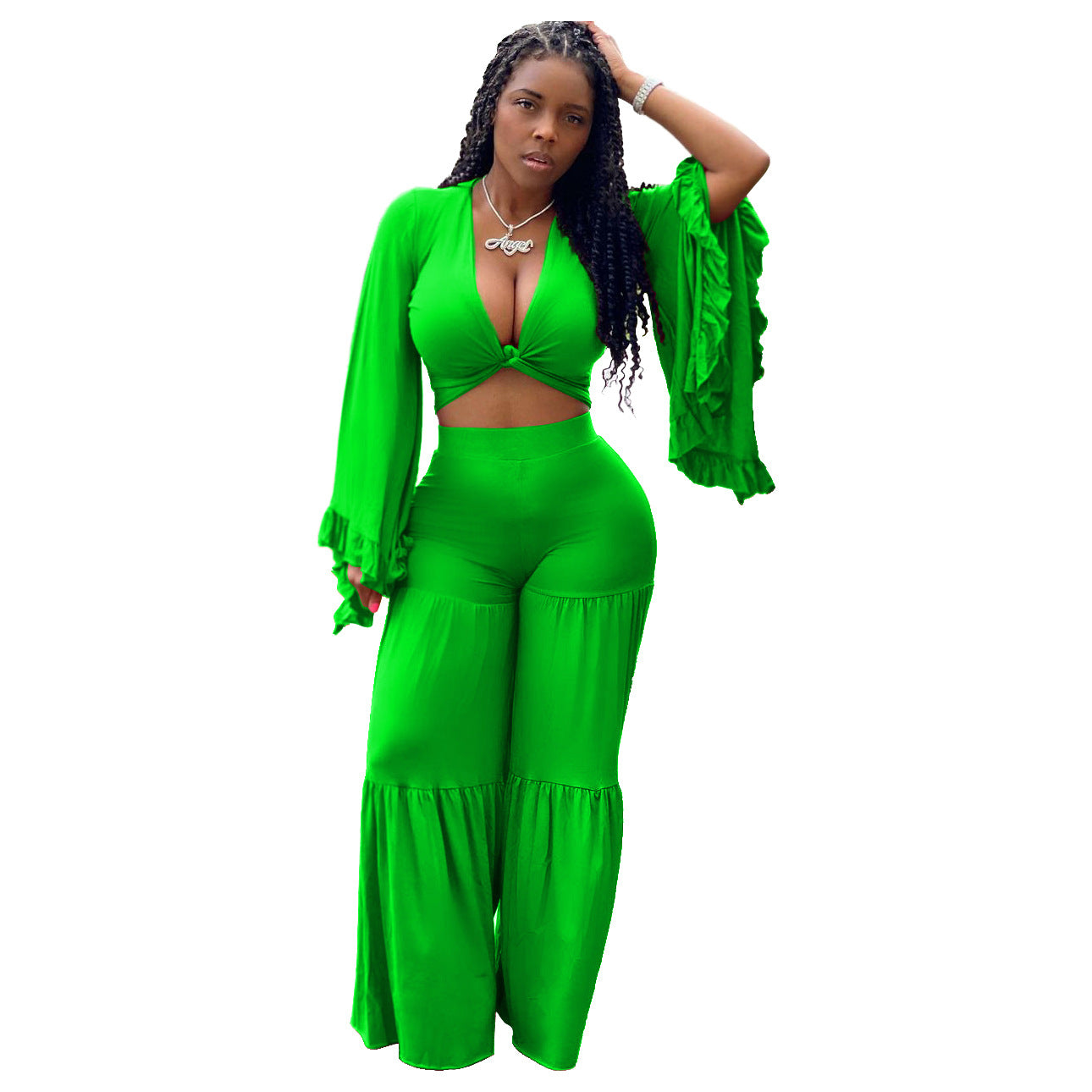 Two Piece Wide Leg Bell Bottom Set