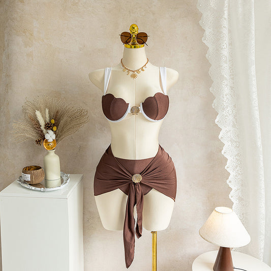 Chic Three Piece Bikini Swimsuit
