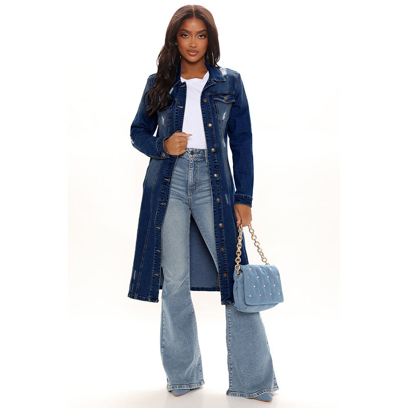 “Vintage-Luxe”  Trench Denim Jacket