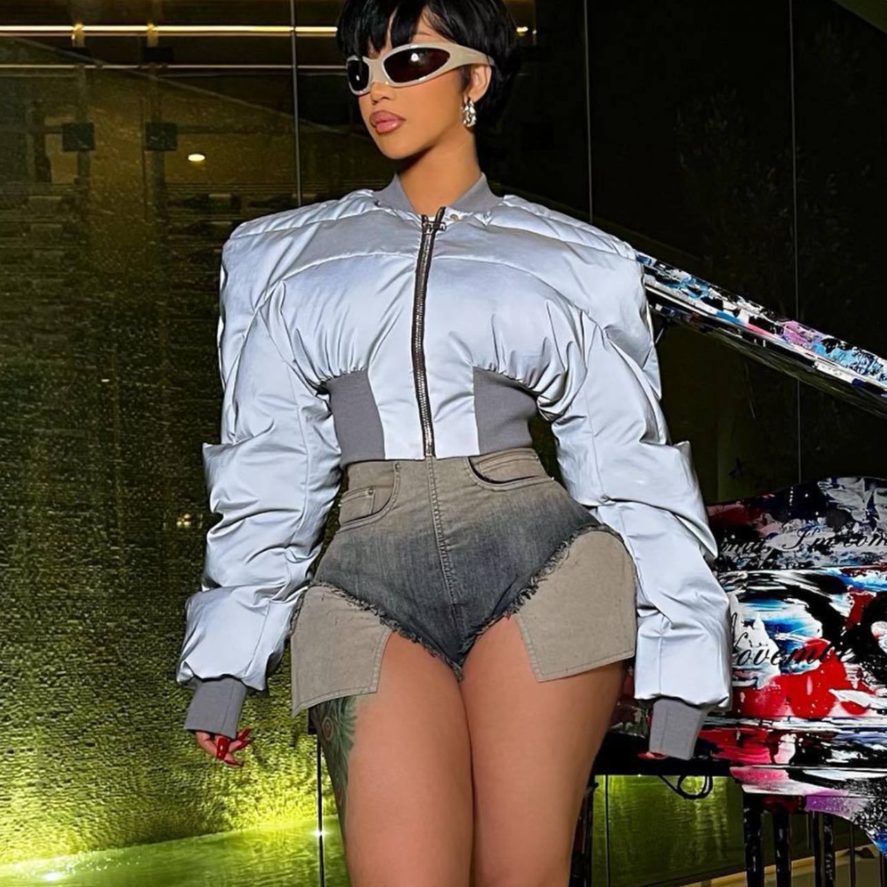 Waist Warm Reflective Cotton Padded Coat