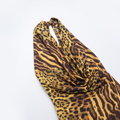 Slim Fit Backless Leopard Vaca Wear