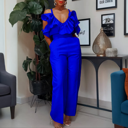 V Neck High Waist Set