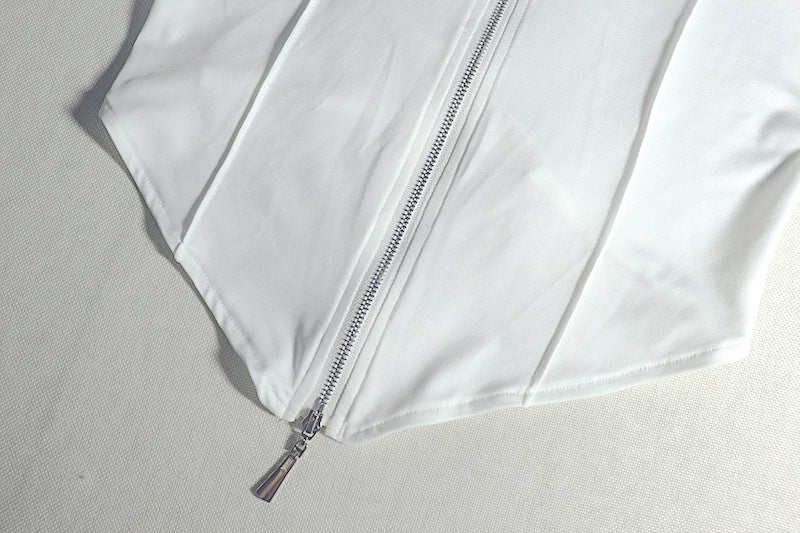 Cropped Pleated Long Sleeve Two Piece Set Trousers