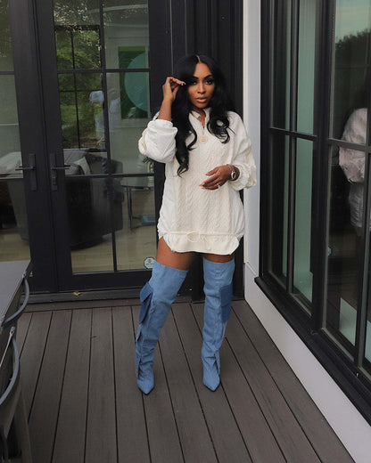 Chic Knitted Jacket Dress