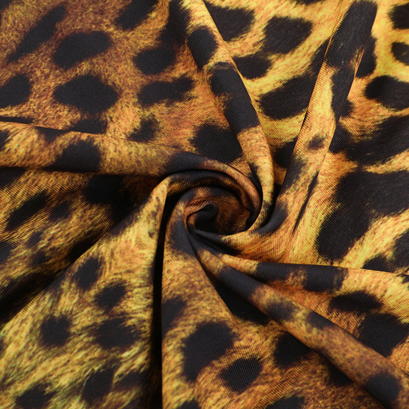 Slim Fit Backless Leopard Vaca Wear