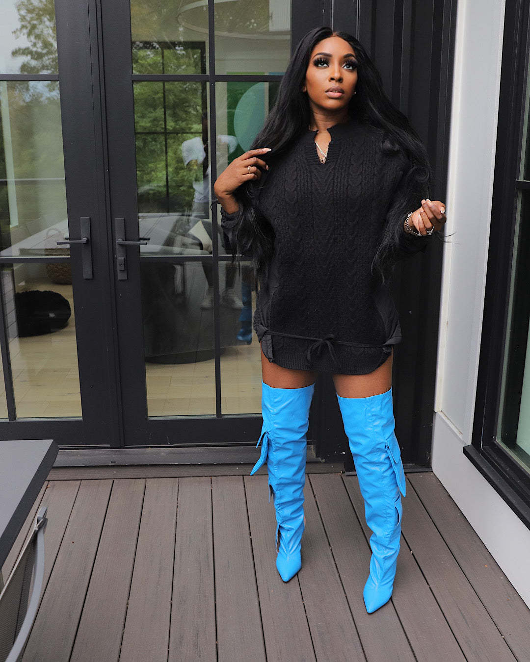 Chic Knitted Jacket Dress