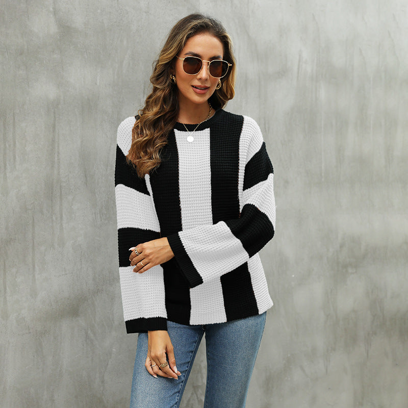 Retro Striped Knitted Sweater