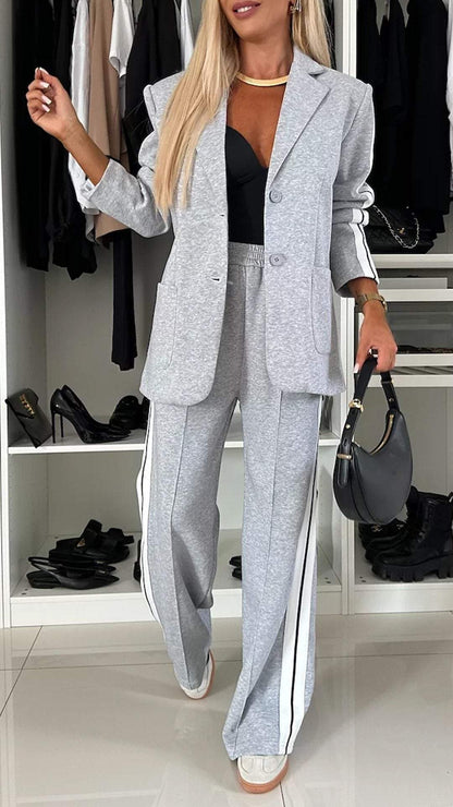 Chic Collared Casual Suit