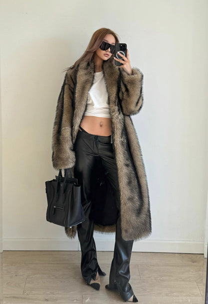Warm Faux Fur Trench Coat