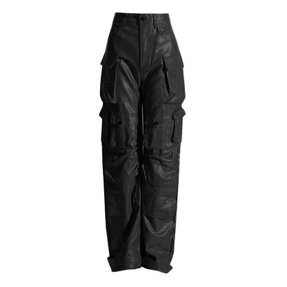 Leather Straight Leg Pants