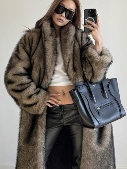 Warm Faux Fur Trench Coat