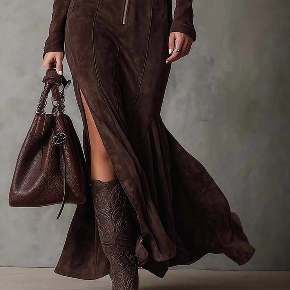 Fall Elegant Graceful Zipper Collared Jumpsuit