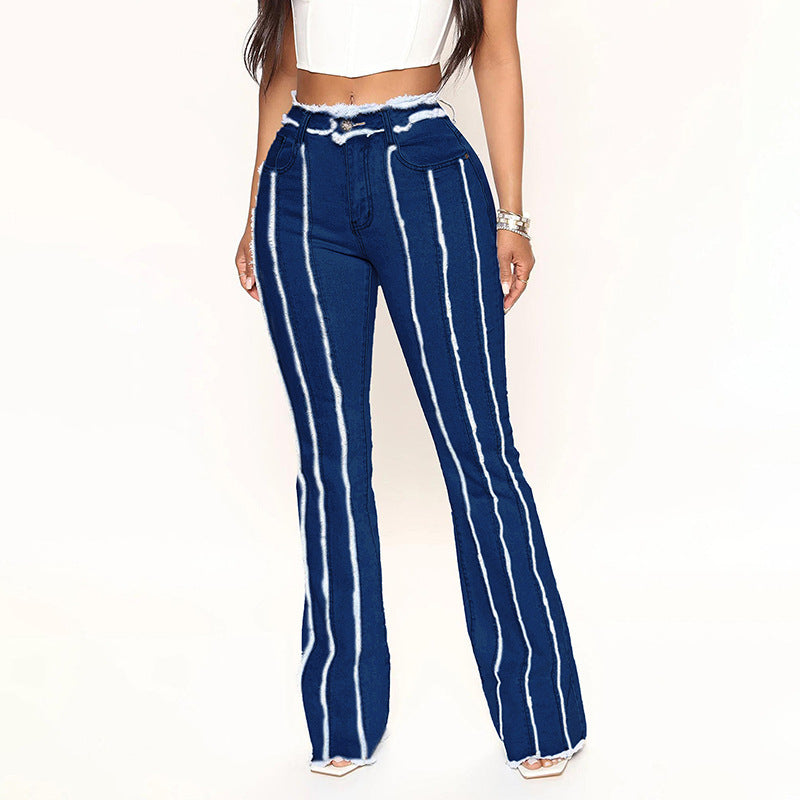 Elastic Denim Trousers